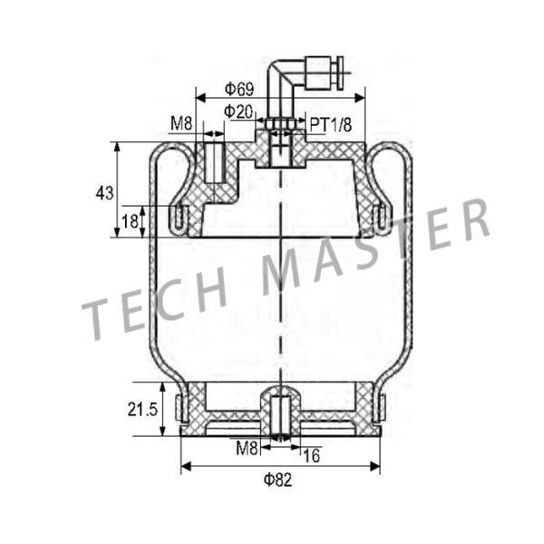 SZ51-7 A Driontitech Truck Cabin Air Spring For Trailers Driver Seat OEM Air Suspension Spring