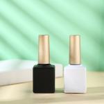 15ml White and Black Empty Gel Nail Polish Bottles Glass Body PP Cap Dupont