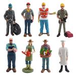 Pretend Professionals Figurines 8 PCS People at Work Model Toy for Boys Girls