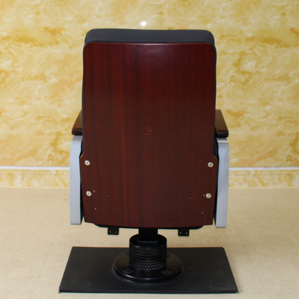 Flameproof Black Theatre Cinema Hall Chairs With PU Foam Collapsible High Density