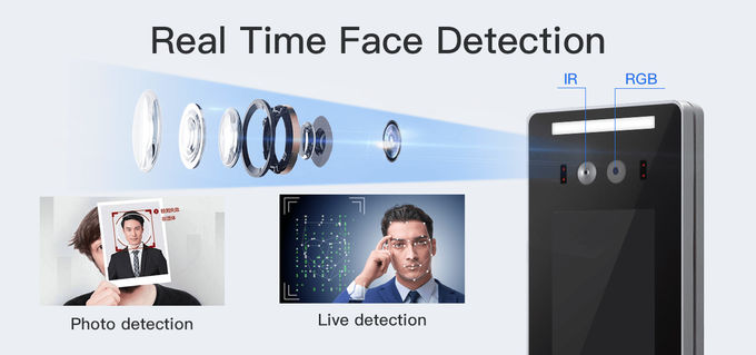 Wall Mount 0.5s Face Reading Attendance Machine Facial Biometric Android