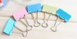 Multicolored Binder Clips,19mm Wide/22mm length handle/40 per Box