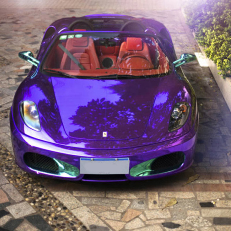 Protective Dark Purple Chrome Car Vinyl Wrap Anti UV Air Release