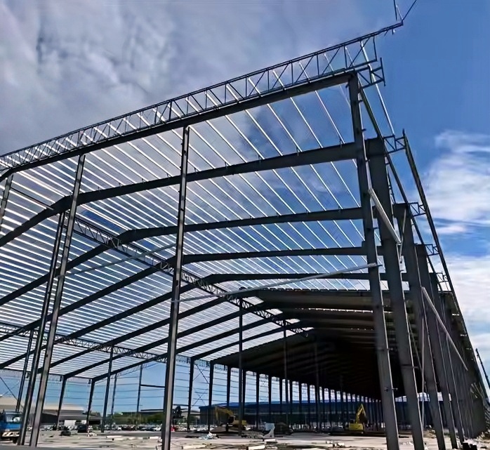 Custom Q235B Galvanized Prefabricated Steel Structure For Warehouse Workshop Hall