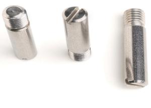 China Wear Resistant Stainless Steel Fasteners / Slotted Headless Screw With Shank wholesale