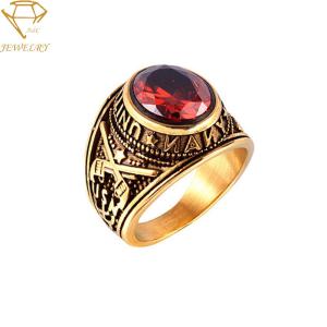 China Antique Navy Gold Stainless Steel Military Rings wholesale