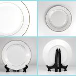 Coated White Sublimation Plates Porcelain Sublimation Ornaments With Golden Edge