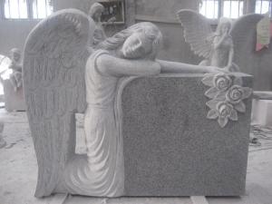 China American style grey granite kneeling angel monuments wholesale