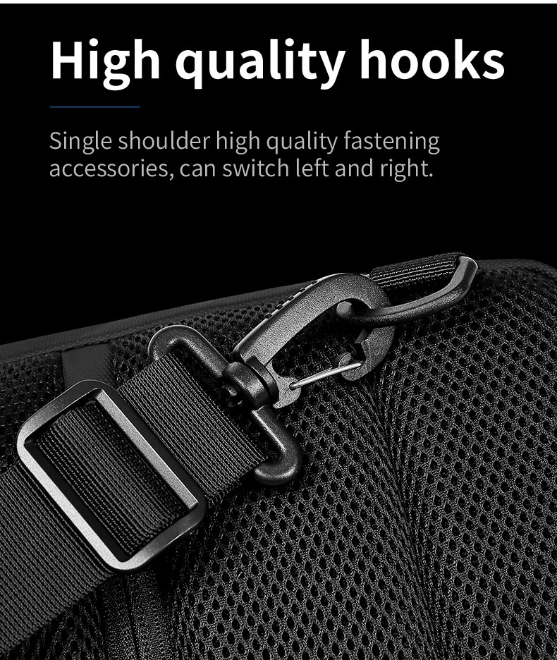 Factory wholesale anti theft waterproof custom men fashion shoulder chest crossbody sling bag for men