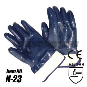 China Cotton Nitrile Industrial Gloves, Fully Coated, Safety Cuff wholesale