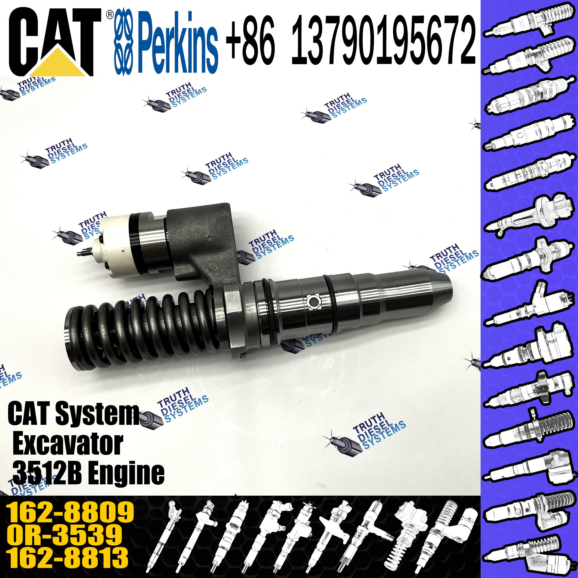 Common Rail Control Valve Injector Valve Common Rail Injector for 3512B 162-8809 1628809