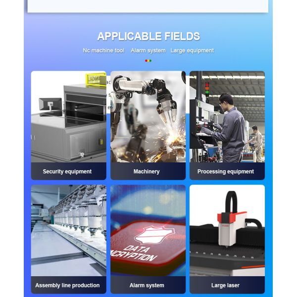 0.5m Wire Length RYG Machine Signal Light DC 12V IP54 For CNC Machine