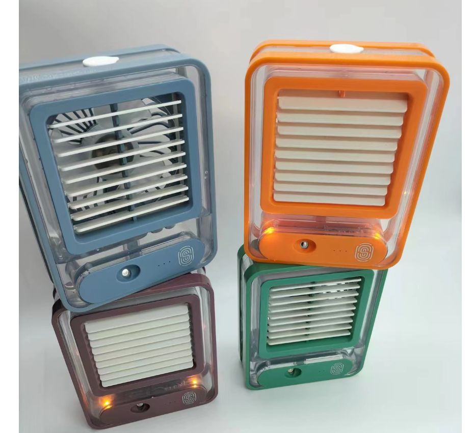 Mini Night Light Fan USB Charging Air Cooling Fan with Spray Function and 420g Weight