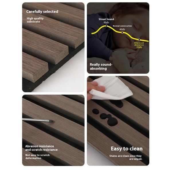 Modern Design Acoustic Panel Cross-Border Wooden Grille Decorative Wall Panel Flexible Flame Retardant TV Background Wall