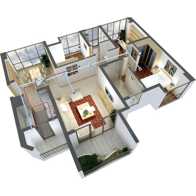 Slim Series Energy Recovery Ventilation System Units ERVs 150~350 M3/H AC Motor