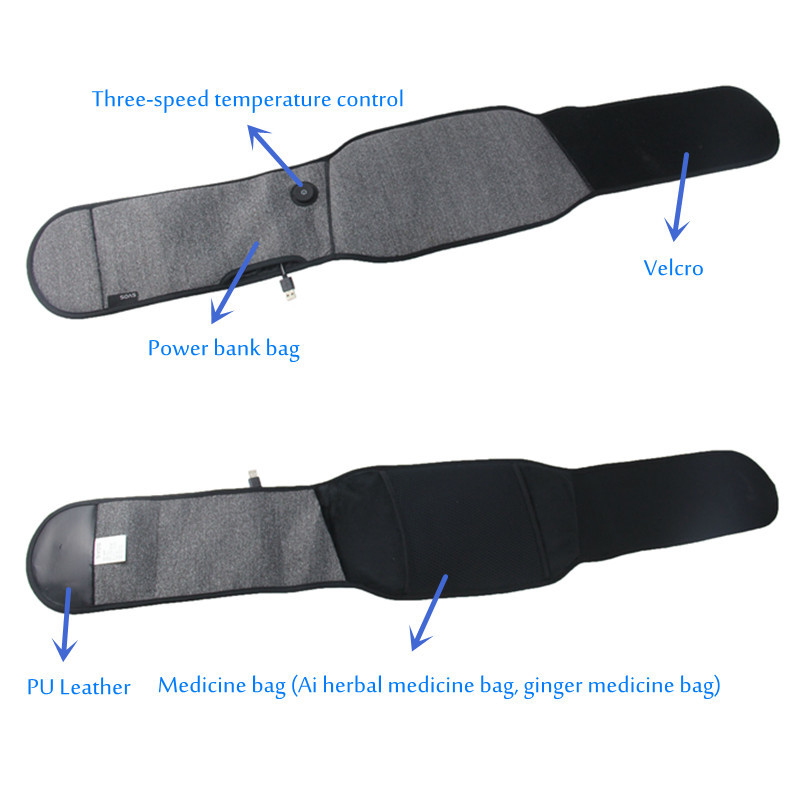 Electric Usb Charging Waist Heating Pad Three Seconds Lower Back With Power Bag
