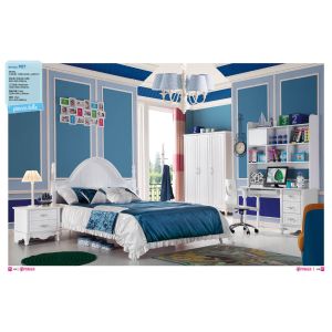 China white painted gloss kids bed room set furniture,#907 wholesale