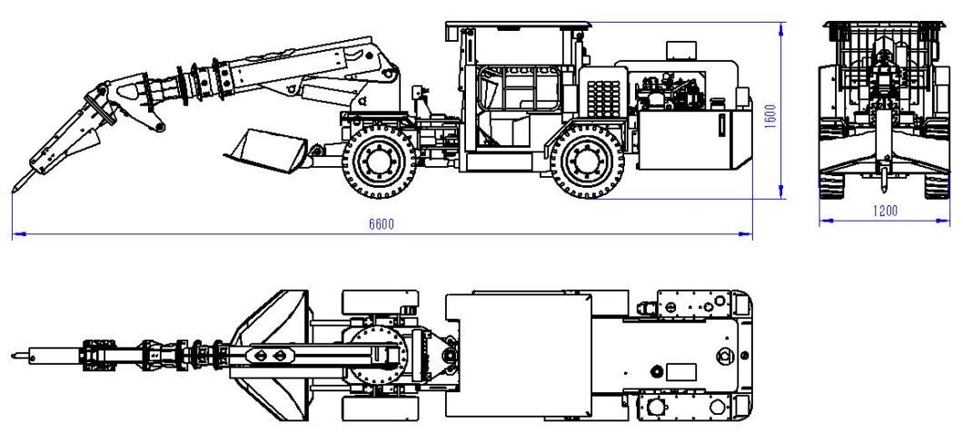 Underground Mining Scaler Diesel Power Tunnel Loose Mobile Rock Scaler Scaling Rig