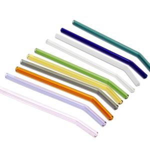 China Personalized Bent Glass Drinking Straws , Pyrex Glass Drinking Straws wholesale