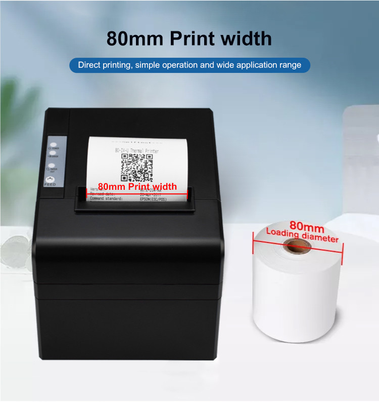 RJ11 Thermal Bluetooth Bill 80mm Receipt Printer USB Lan With Auto Cutter
