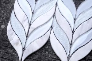 China Popular Marble Mosaic Floor Tile , Hotel Marble Mosaic Bathroom Floor Tile wholesale