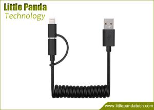 China Promotional Retractable 2in1 USB Cable 2in1 Coiled USB Data Cable Spiral Coiled USB Cable wholesale
