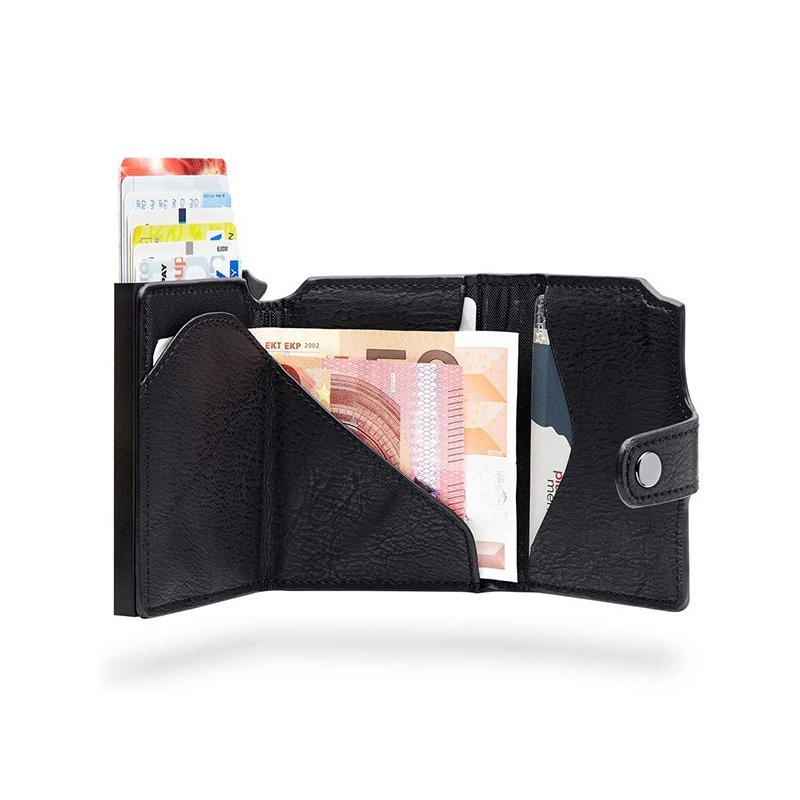 Effortless Card Access with Automatic Ejection and Genuine Leather RFID Card Holder