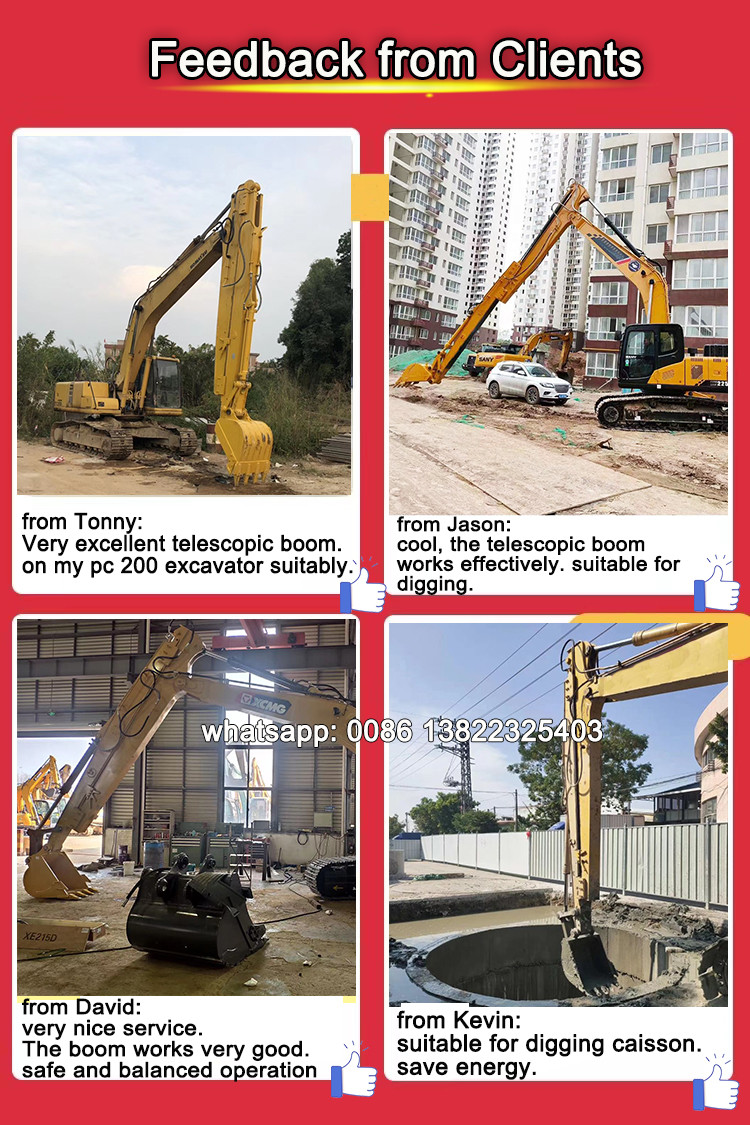 8m 10m 12m Excavator Sliding Boom Arm Digging Foundation Long Arm
