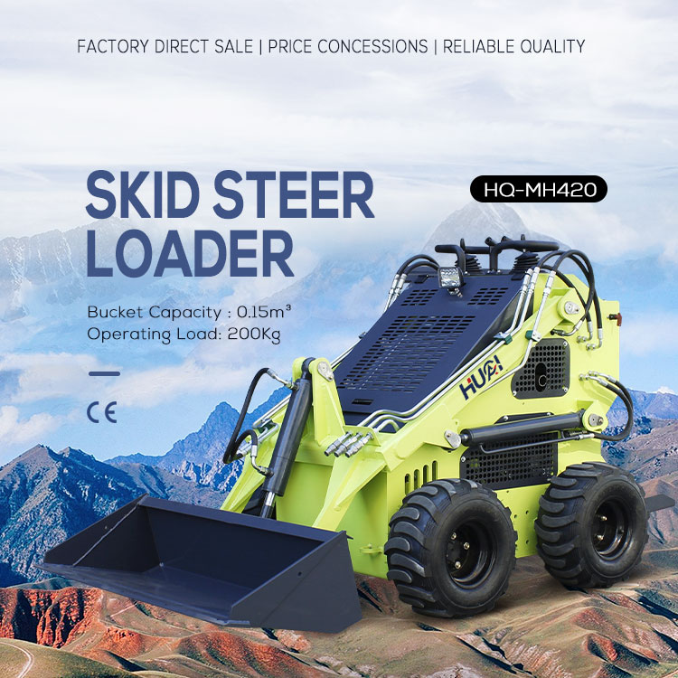 High Operating Efficiency Diesel/Gasoline Wheel Tracked Small Skid Steer Loader