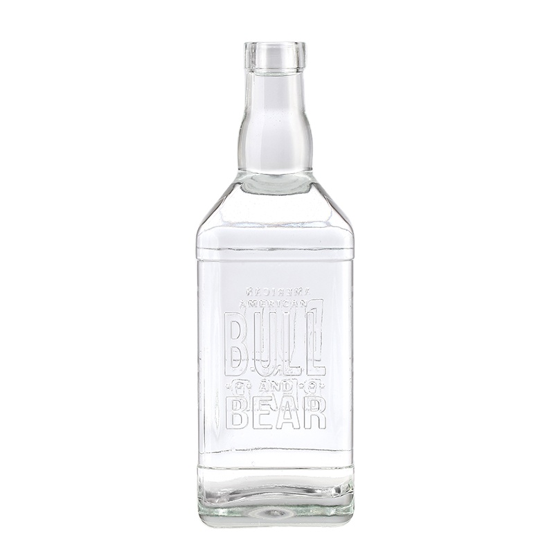 Clear Customized Twist Pattern Liquor Spirit Wine Brandy Bourbon Tequila Glass Bottle