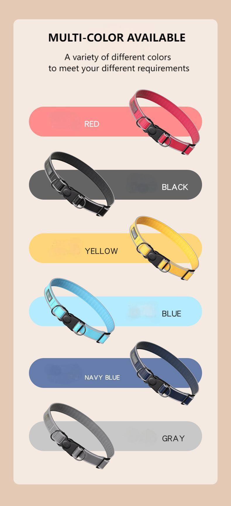 Anti-breakaway dog ​​collar Reflective anti-lost dog collar Adjustable medium and large dog pet collar