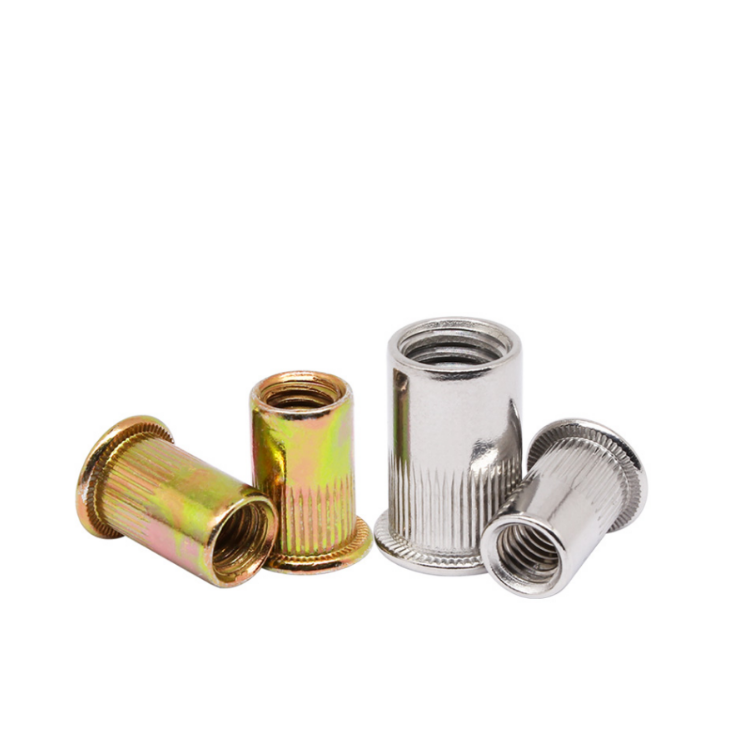 Steel/SUS304 Carbon Steel White/Yellow Zinc Plated Galvanized Flat Head Blind Rivet Nuts