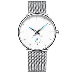 China Sliver 3BAR Alloy Quartz Watch Stainless Steel Custom Logo Watch OEM wholesale
