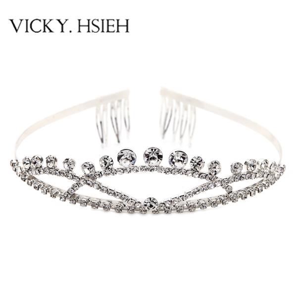 VICKY.HSIEH Best Selling Silver Tone Arch Crossover Crystal Rhinestone Wholesale