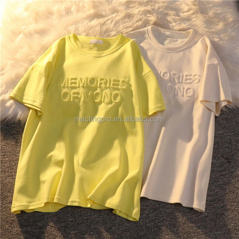 Custom 3d Emboss Print T Shirt for Men Women Embossing Printing Tee Shirt Logo Design