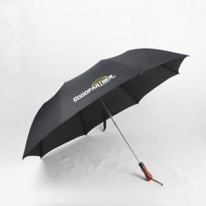 China Big Mens Black Folding Umbrella , Custom Logo Mens Fold Up Umbrella Durable wholesale
