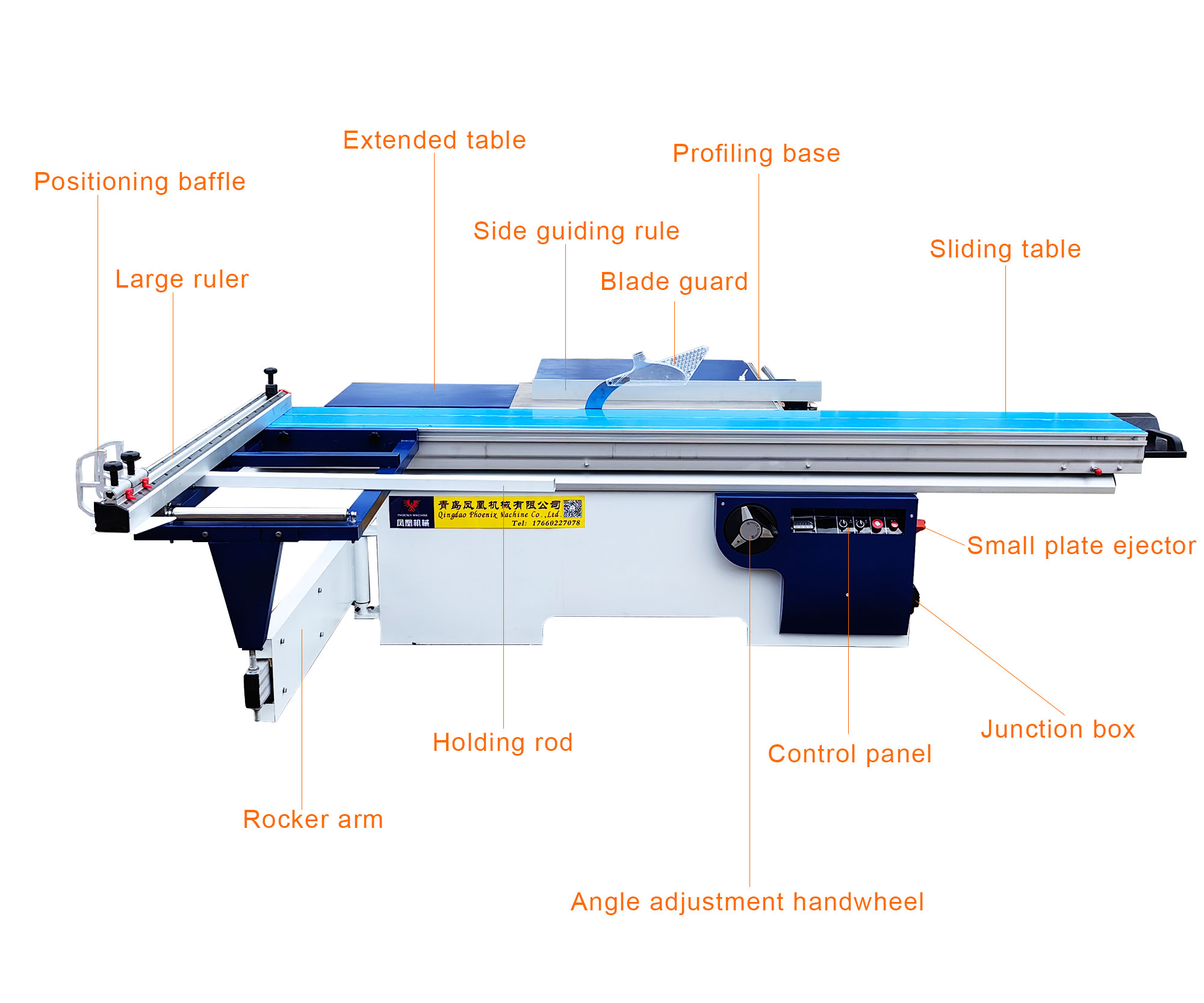 Woodworking Industrial Precision 3200mm Panel Saw Machine with 5.5KW Main Motor Power