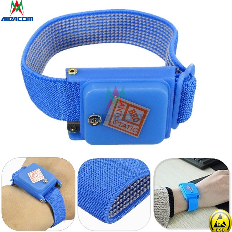 Blue Black 7MM Snap 1M5% ABS ESD Wrist Strap