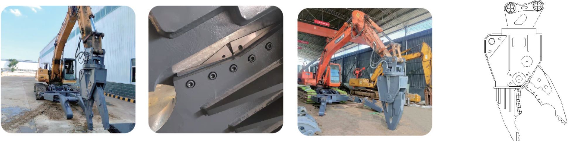 Hydraulic Excavator Attachment Scrap Shear Car Dismantling Machine