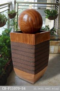 China Ellipse Base Wood Rattan Effect Water Fountain wholesale