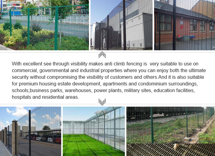 Galvanized 358 Security Fencing Clear View Anti Theft Welded Wire Mesh Panels