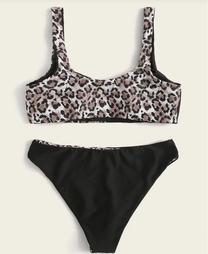 Tiered Layer Tie a Knot Front Top With Low waist Bikini swimsuit high cut