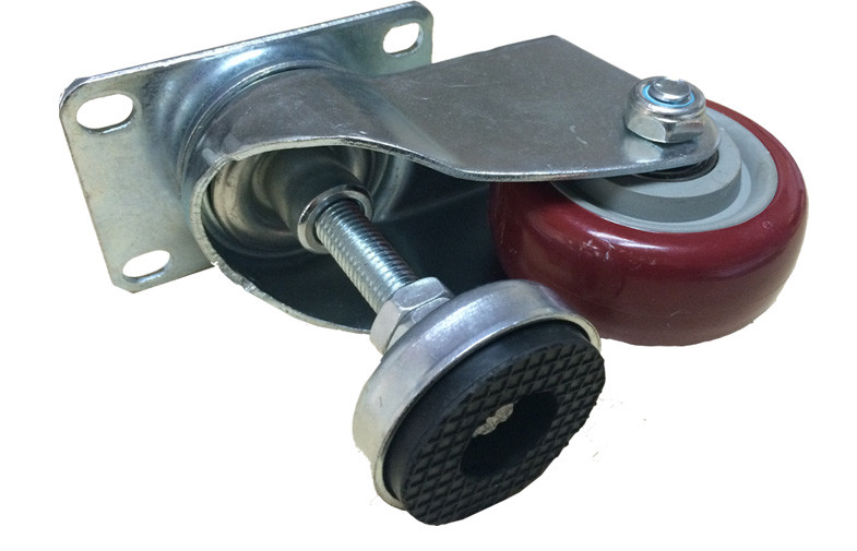100 mm Red Wheel Swivel Caster Wheel PU Black Bracket with Locking