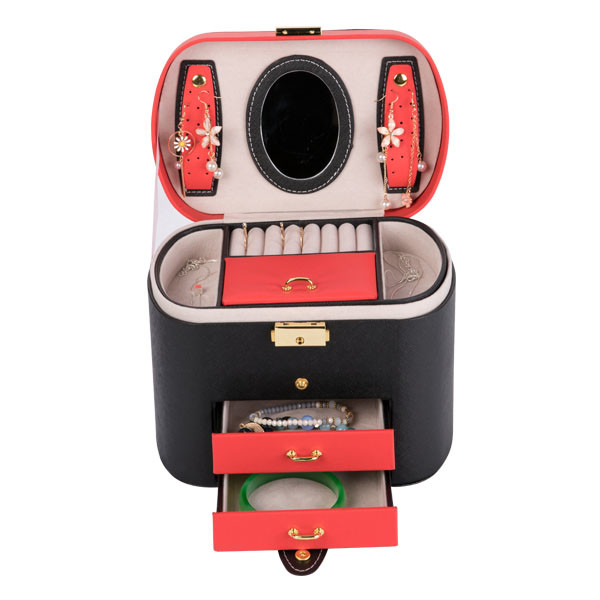 free logo jewelry box cabinet factory price jewelry box leather