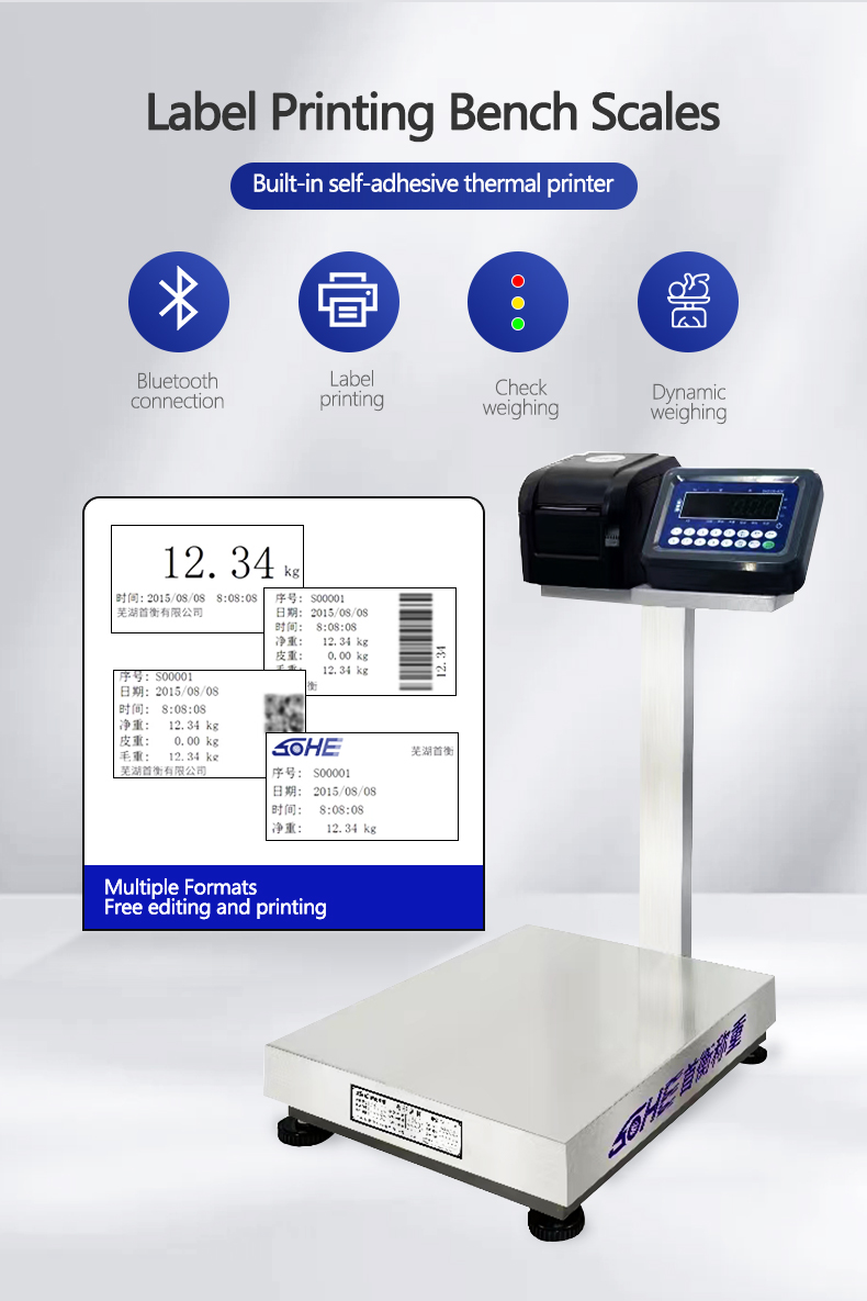 30-800kg Weighing Range A8P Printing Table Scales with ODM Support and Customized Design