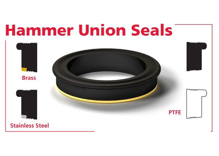 HNBR Rubber 3" Hammer Union Seal With Brass Back Up Anti - Extrusion Ring