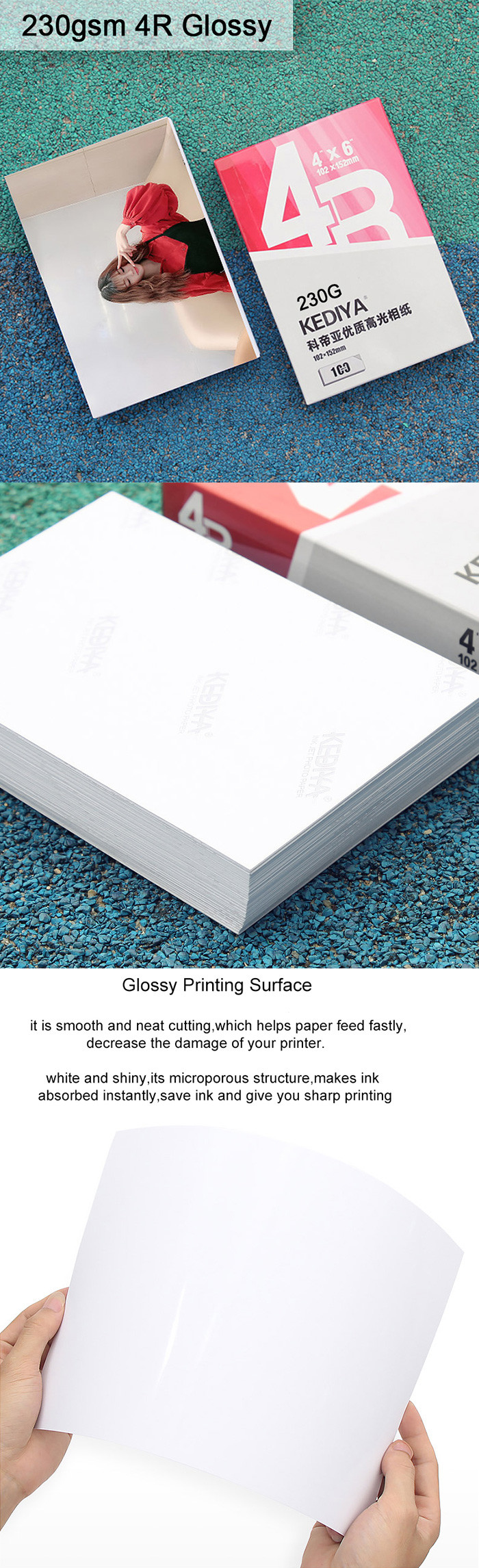 Single Side Inkjet Printing 4R High Glossy Photo Paper