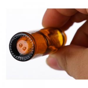 China 10ml Amber Glass Essential Oil Roller Bottles With Stainless Steel Roller Balls And Caps on sale