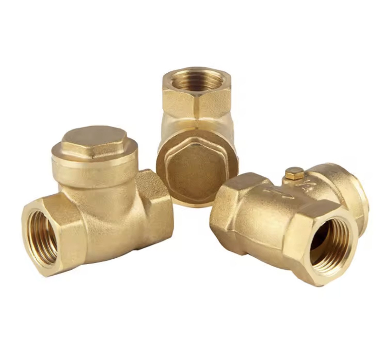 Screwed Thread Swing Check Valve One-way Check Valve DN15-25 Forged Brass Stop Check Valve with 1 PSI Cracking Pressure