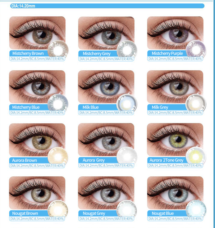 Colored Prescription Contact Lens Fresh lady Blue Grey Color Contact Lenses